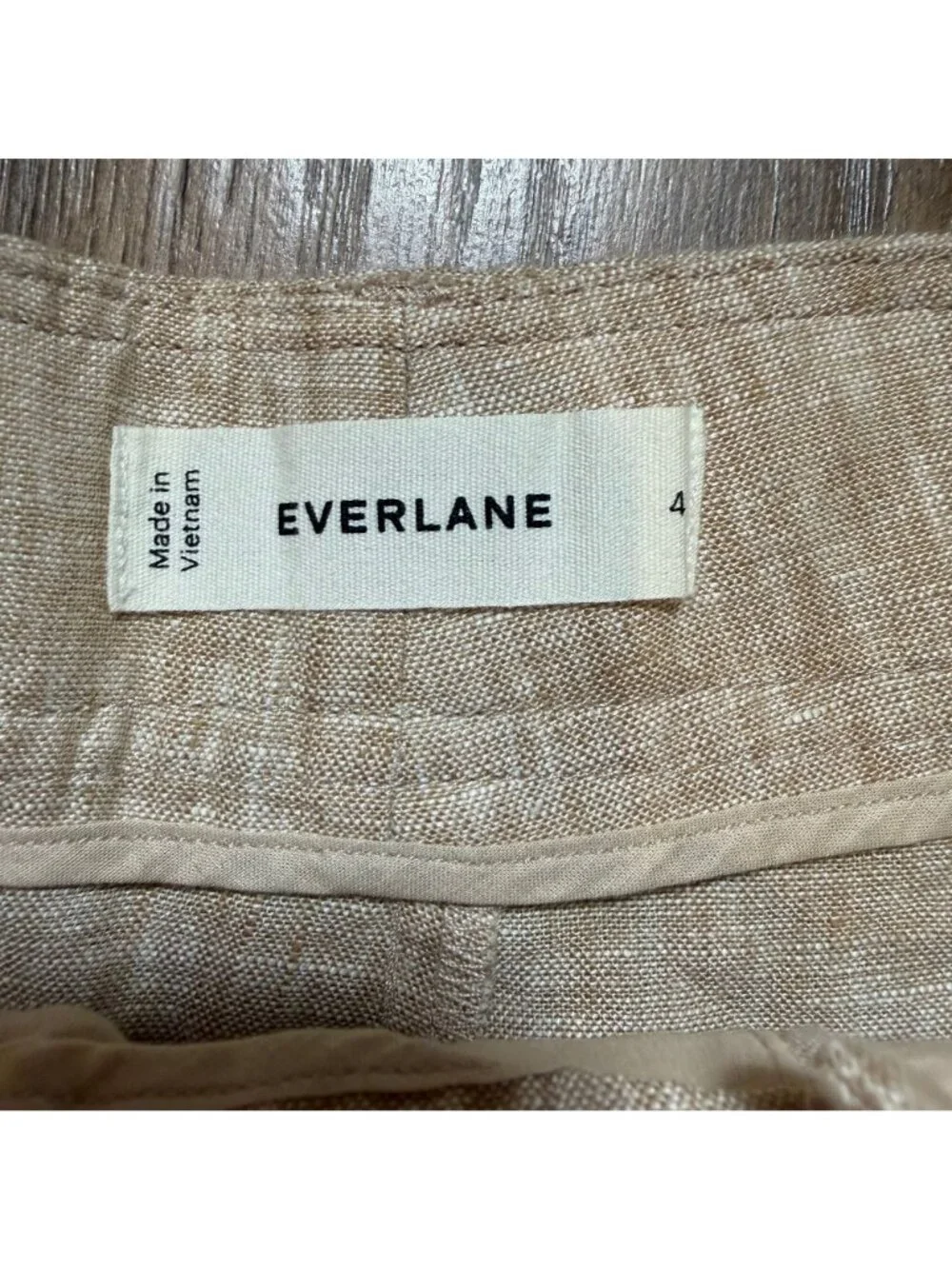 Everlane The Linen Way High Drape Pant Cornstalk Chambray Size 4 NWT